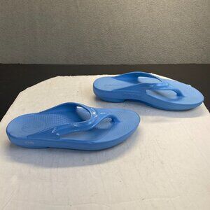 OOFOS Womens Slide Sandal Lightweight Size W10 /41 Footwear, Reduces Stress,Blue